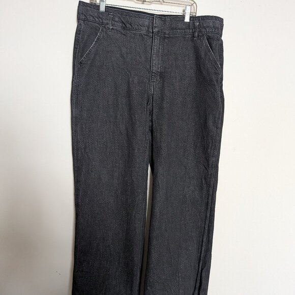Wit & Wisdom Double Skyrise Waistband Wide Leg Trouser Jean, Size 16, black - Picture 1 of 3